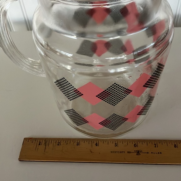 Retro Mid Century Modern Glass Pitcher 2 Quarts - Picture 7 of 9
